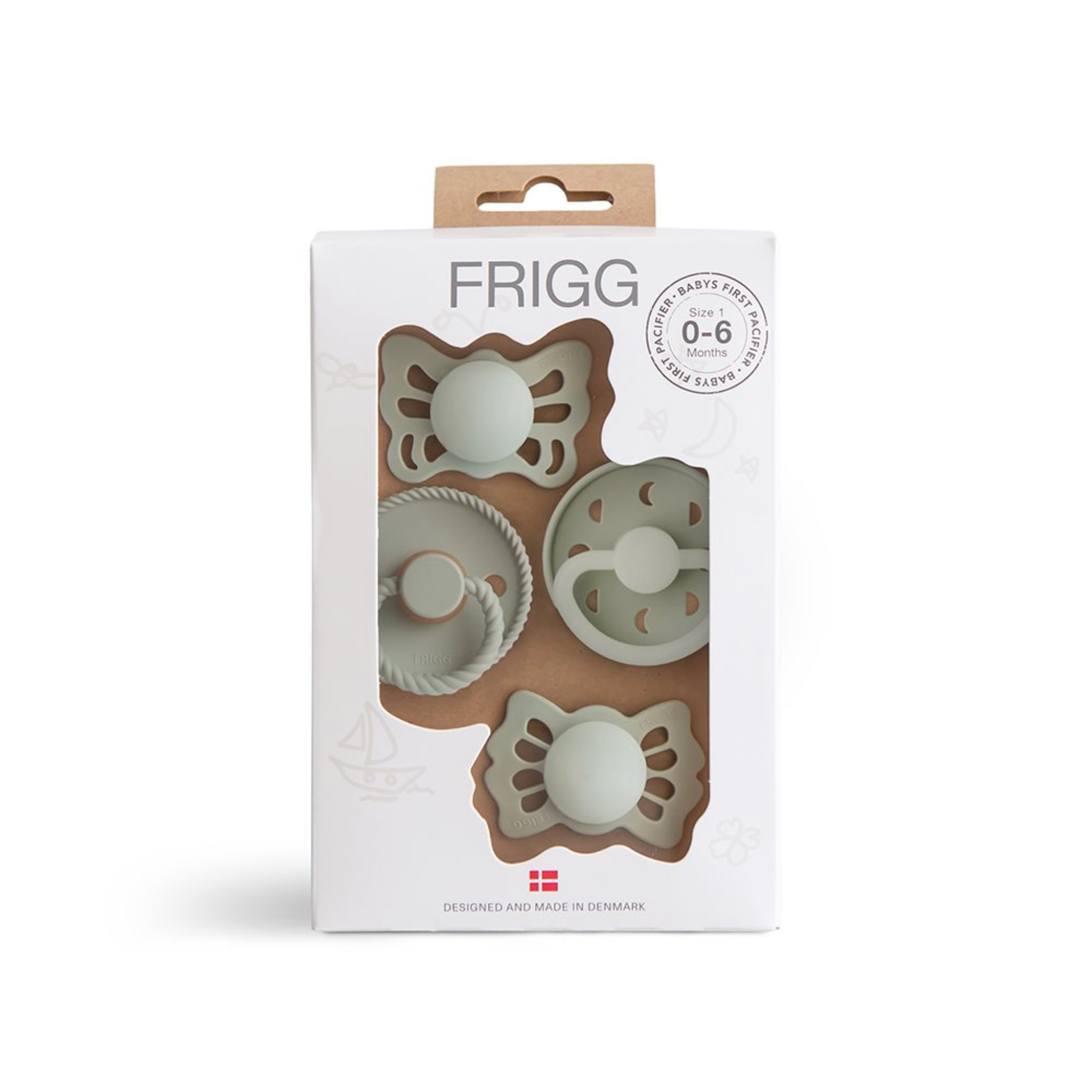 FRIGG Babys First Suttesæt 4-pak Moonlight Sailing Sage