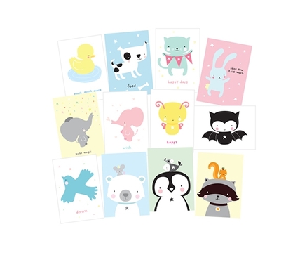 A Little Lovely Company - Postkort Cute Animals