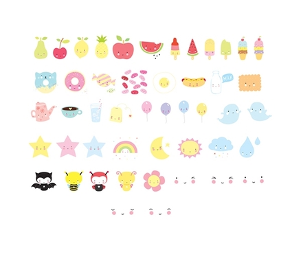A Little Lovely Company - Lightbox bogstavsæt Kawaii