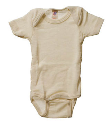 Engel Natur økologisk Kortærmet body i uld - natur