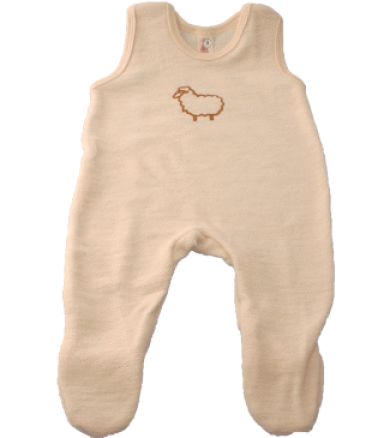 Engel Natur Økologisk sparkedragt i uldfrotté - natur