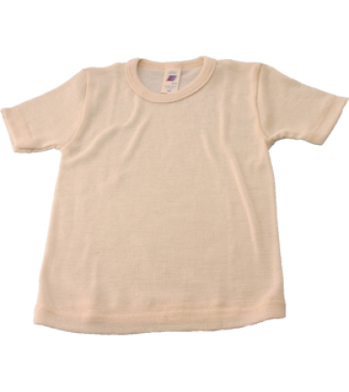 Engel Natur Økologisk Kortærmet bluse i uld/silke Natur - Flere str.