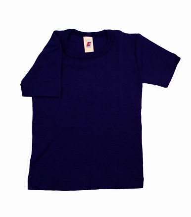 Engel Natur Økologisk Kortærmet bluse i uld/silke - Blålilla