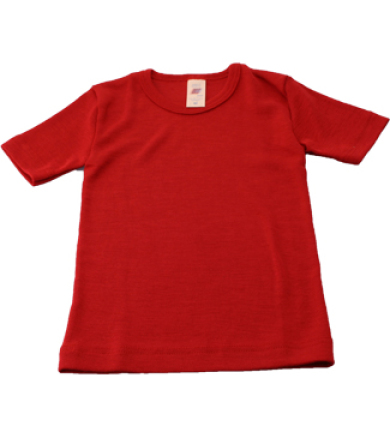 Engel Natur Økologisk Kortærmet bluse i uld/silke - rød