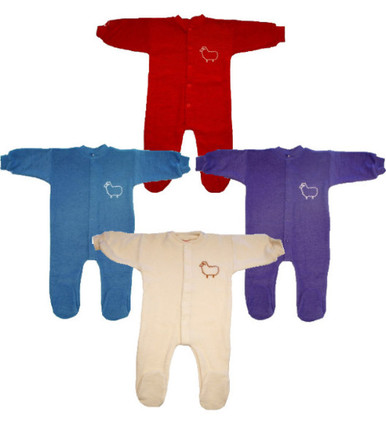 Engel Natur økologisk natdragt i uldfrotté - Rød