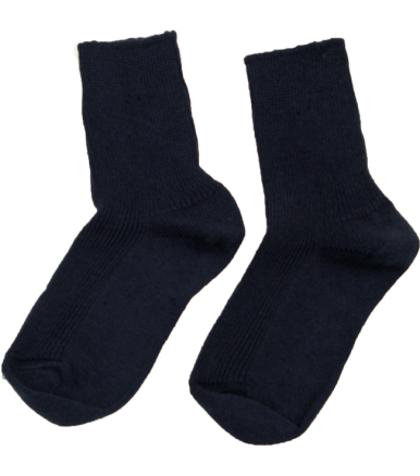 Hirsch Strømper i uld/bomuld - mørkeblå