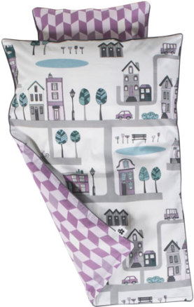 Sebra sengetøj Baby - Village - Lilla