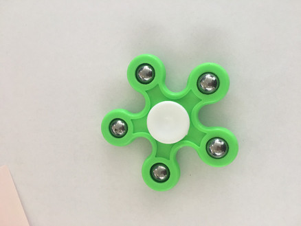 Fidget Spinner med sølvkugler - Grøn