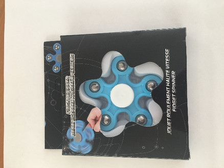 Fidget Spinner blå med sølvkugler - 5 arme