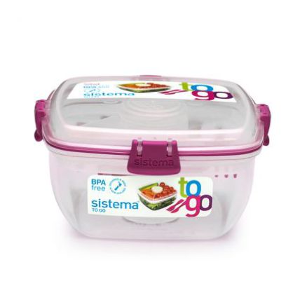 Sistema Salad To Go - Pink lukning 1,1 Liter