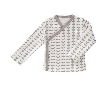 Fresk Slå om Bluse - Leaves Grå