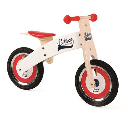 Janod Løbecykel - Hvid/Rød 3-6 år